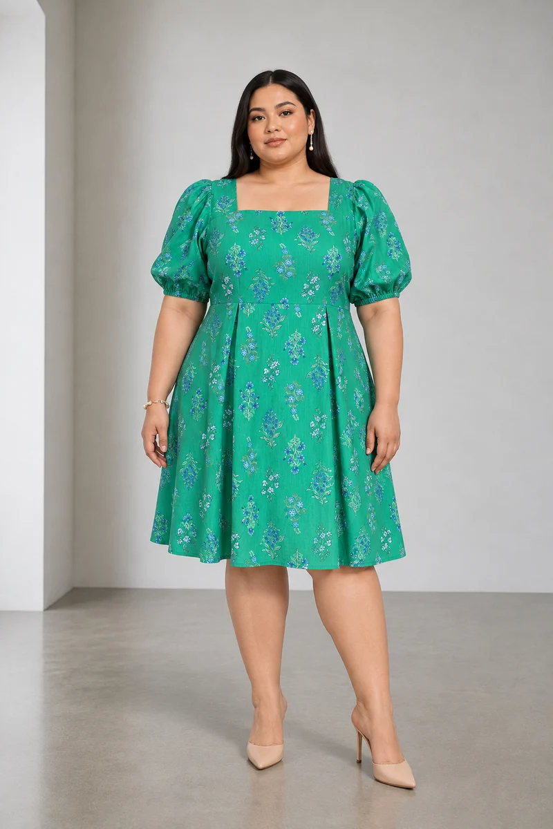 Lorien|Cotton Square Neck Mini Dress