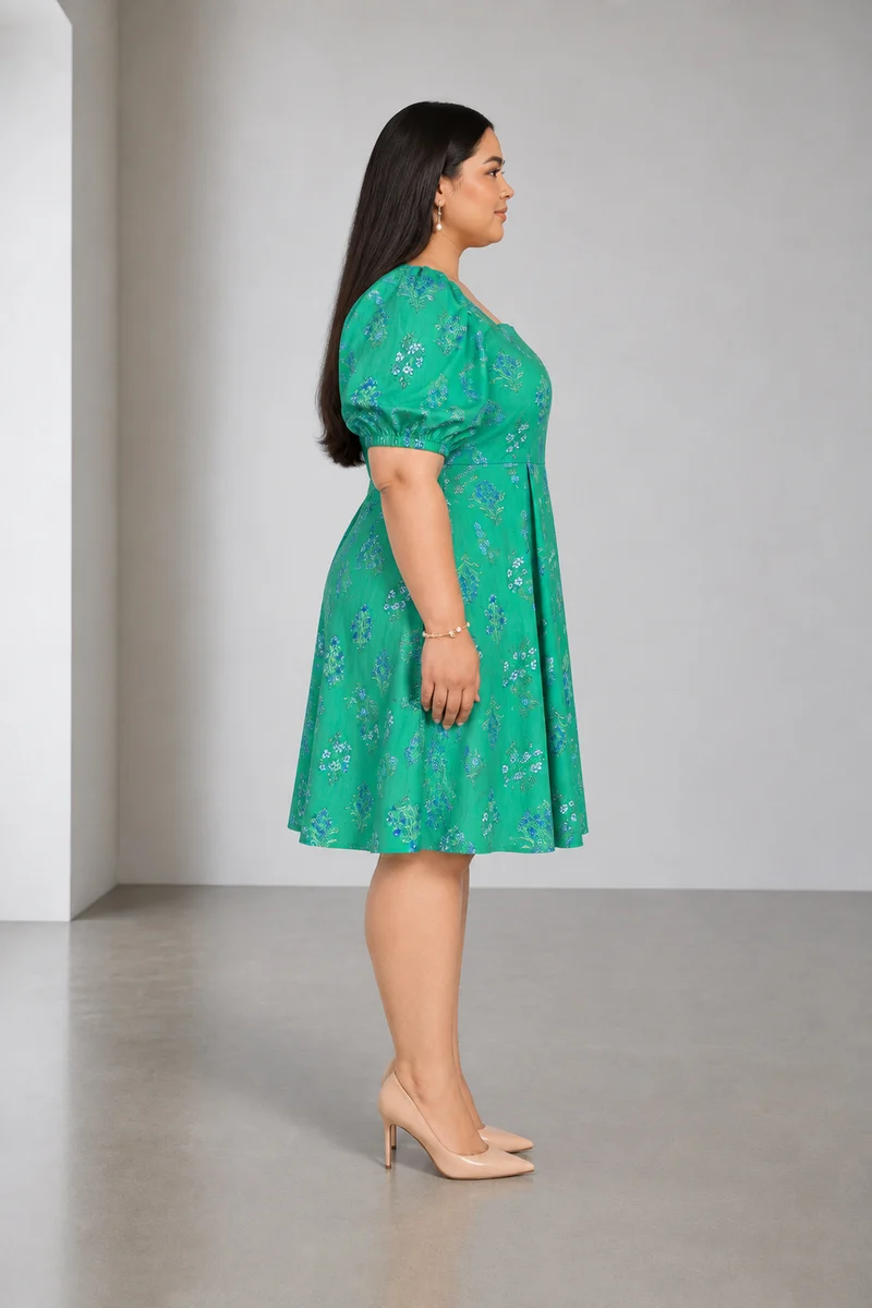 Lorien|Cotton Square Neck Mini Dress