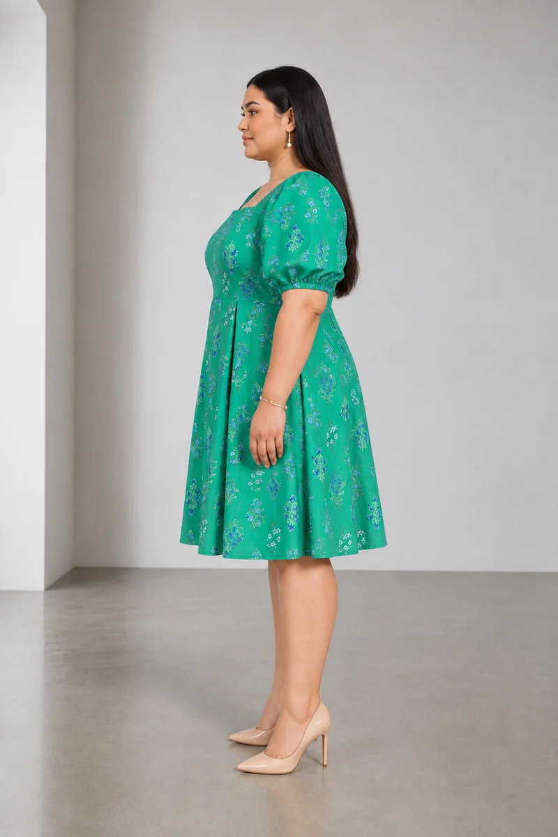 Lorien|Cotton Square Neck Mini Dress