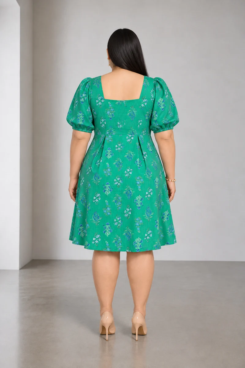 Lorien|Cotton Square Neck Mini Dress