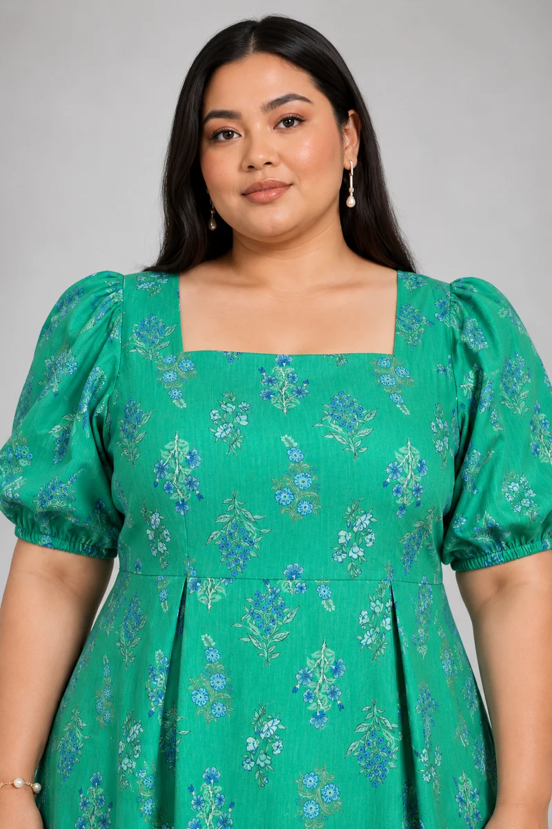 Lorien|Cotton Square Neck Mini Dress