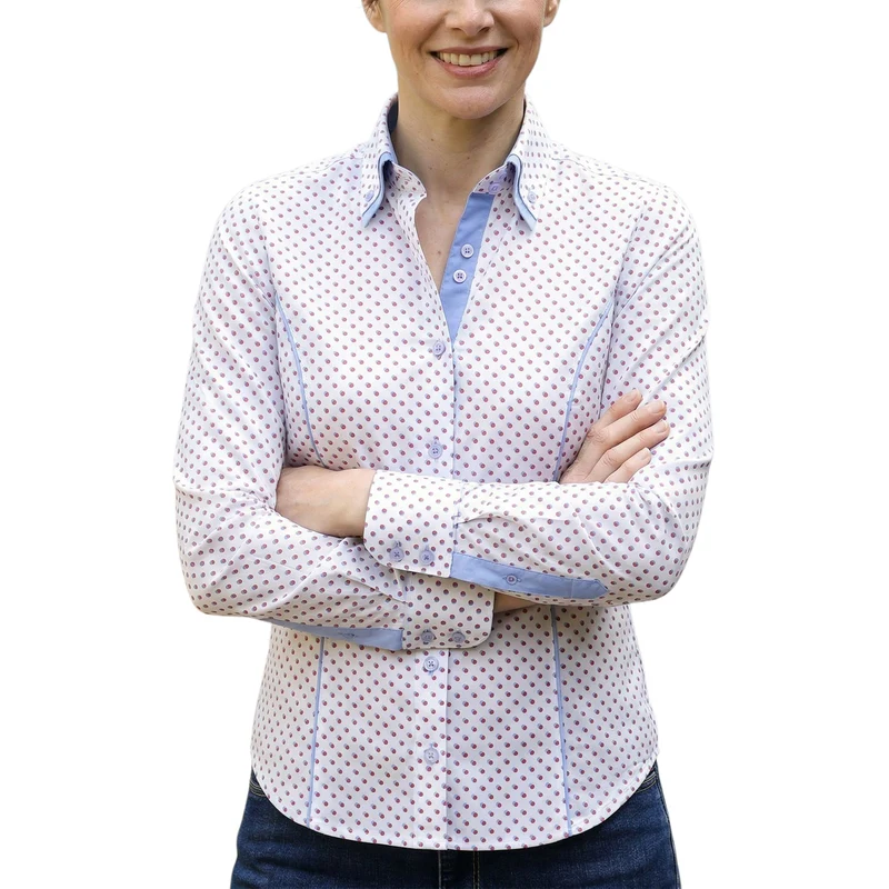 Chemise femme cintrée double col tissu à pois AMBRE Andrew Mc Allister
