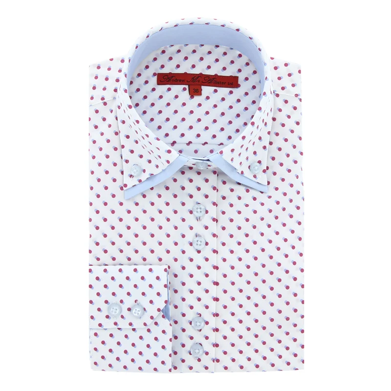 Chemise femme cintrée double col tissu à pois AMBRE Andrew Mc Allister