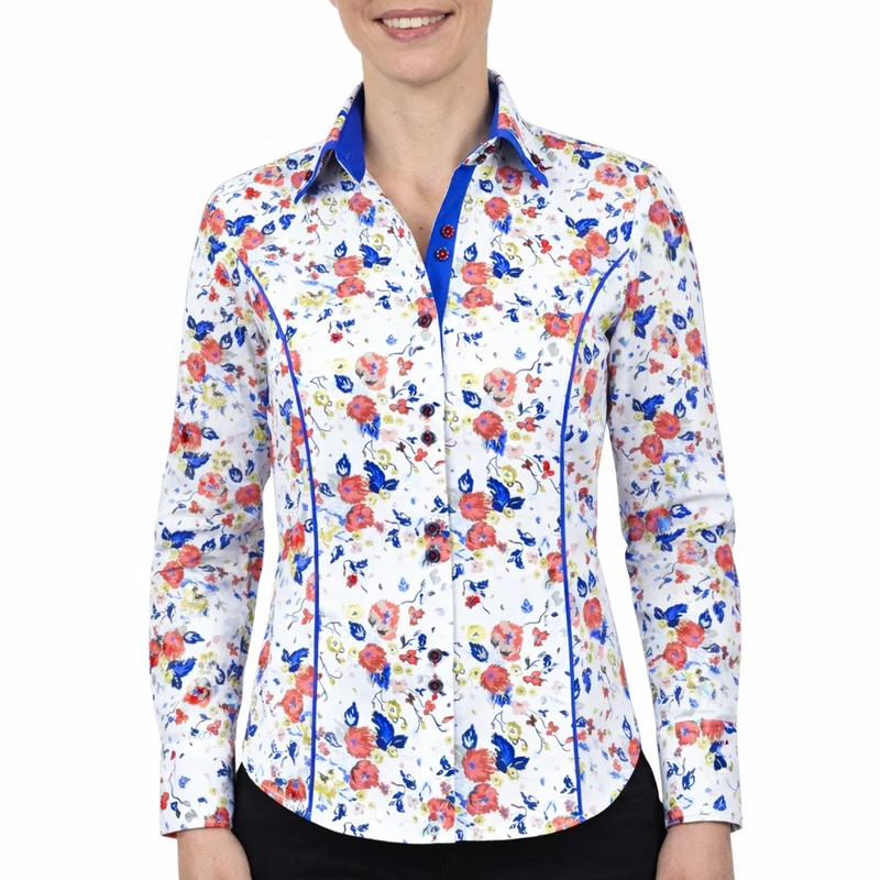 Chemise femme cintrée double col tissu imprimé CAMELIA Andrew Mc Allister
