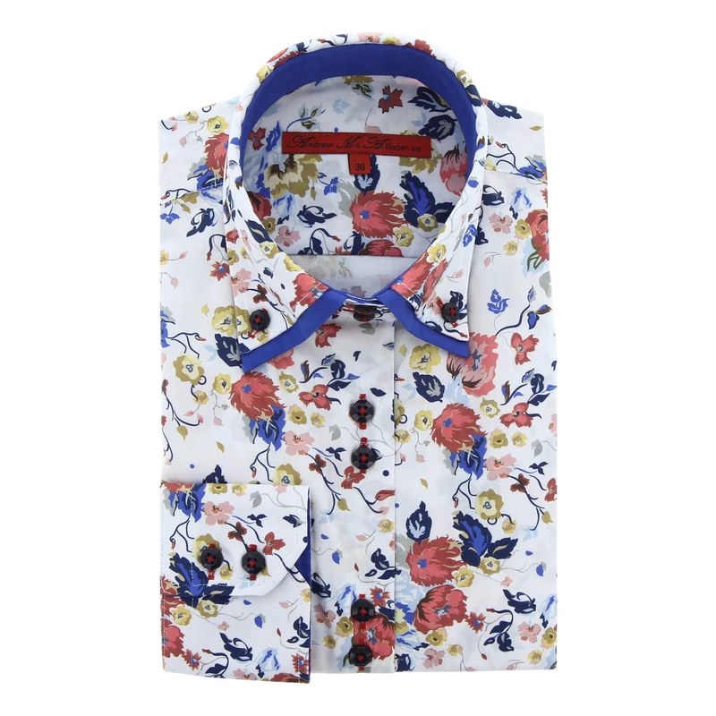 Chemise femme cintrée double col tissu imprimé CAMELIA Andrew Mc Allister