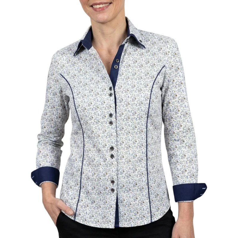 Chemise femme cintrée double col tissu imprimé EMMA Andrew Mc Allister