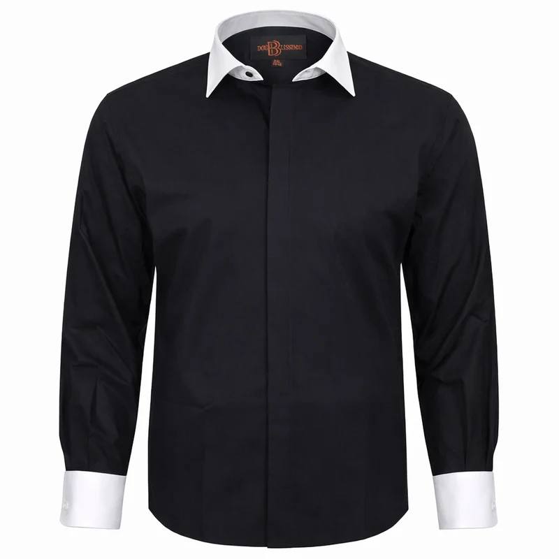 Chemise homme grande taille à poignets mousquetaire coupe large BIMONIA Doublissimo