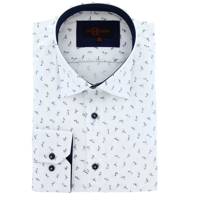 Chemise homme grande taille à motifs floral Bleu NICCOLO Doublissimo