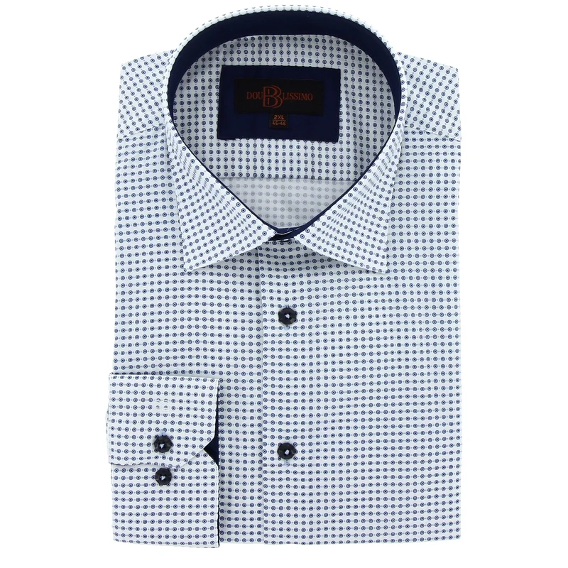 Chemise homme grande taille motif à pois coupe confort PISEBLO Doublissimo