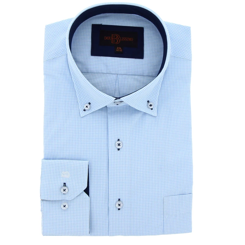 Chemise homme grande taille à carreaux vichy coupe large QUADRELA Doublissimo