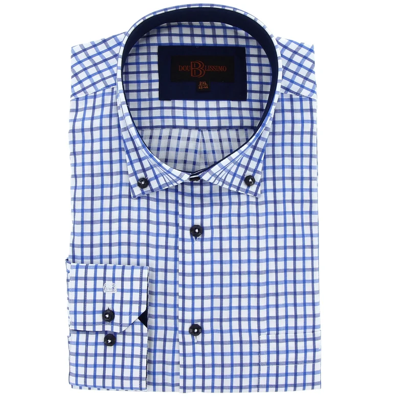 Chemise homme grande taille à carreaux coupe large PIABLU Doublissimo
