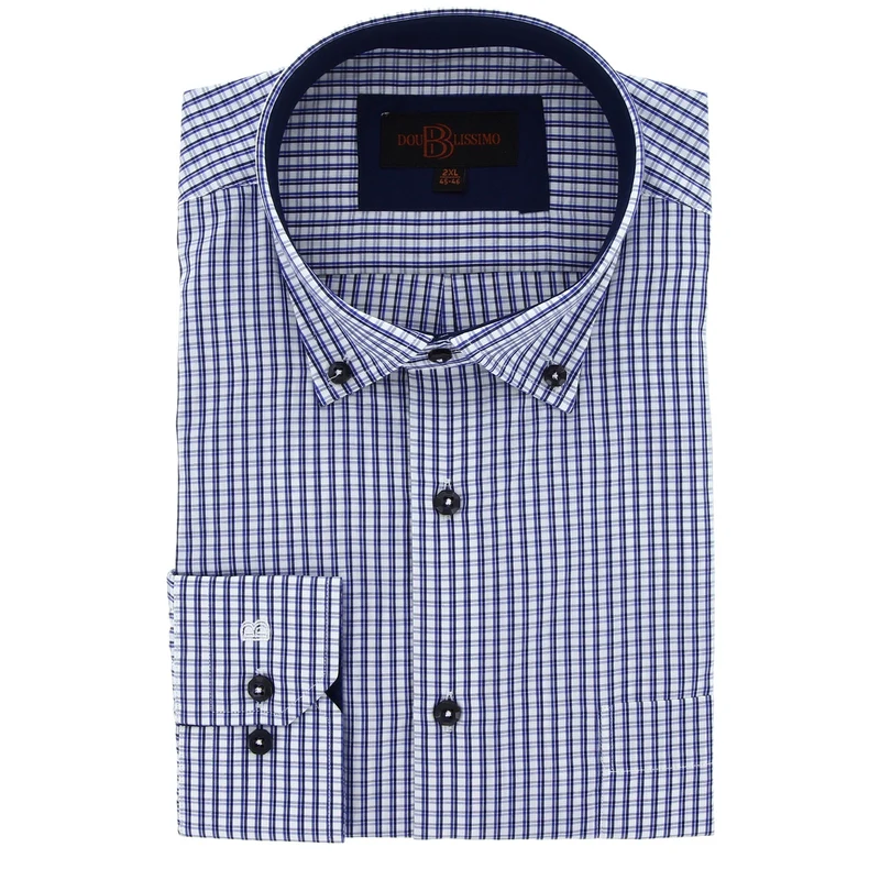 Chemise homme grande taille à carreaux coupe confort PIAZZA Doublissimo