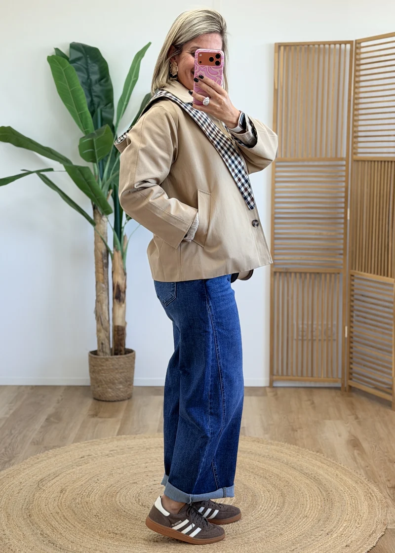 Veste intérieure à carreaux avec capuche amovible