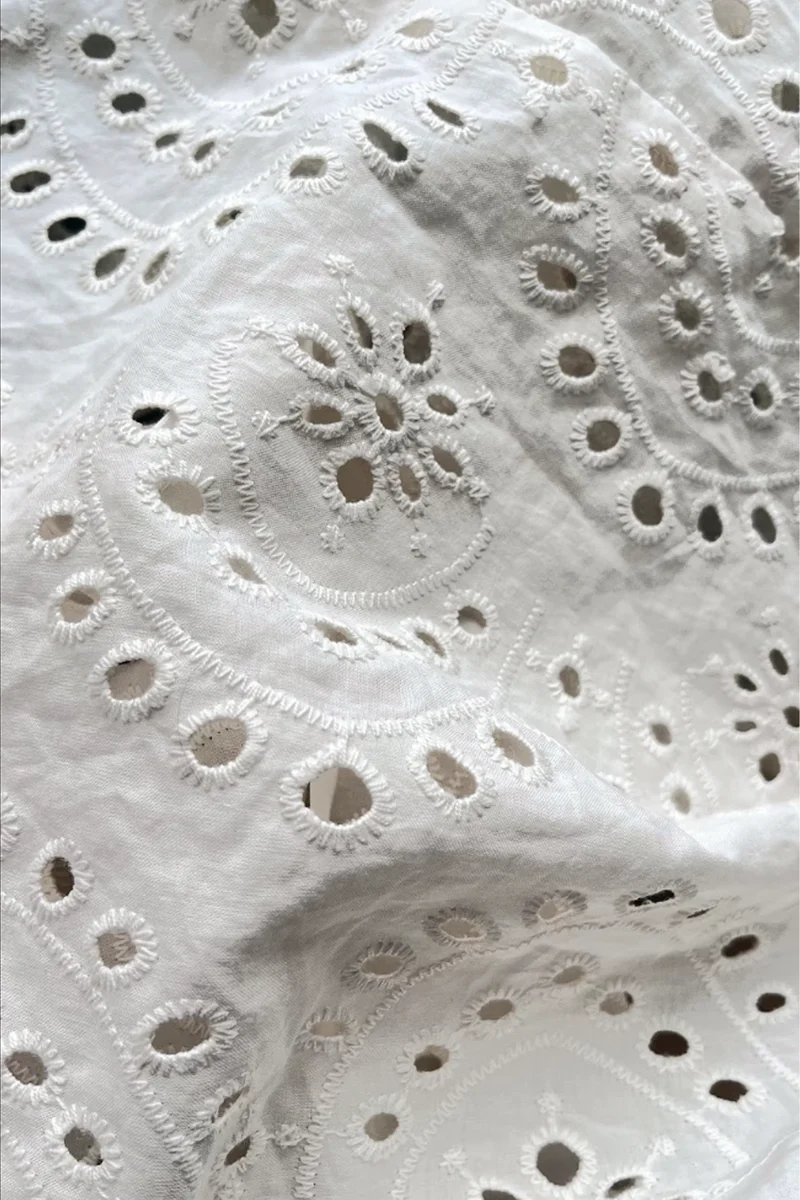 Lumira|Cotton Relaxed Fit Schiffli Top