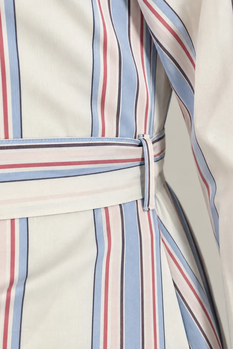 Torin|Cotton Striped Midi Shirt Dress
