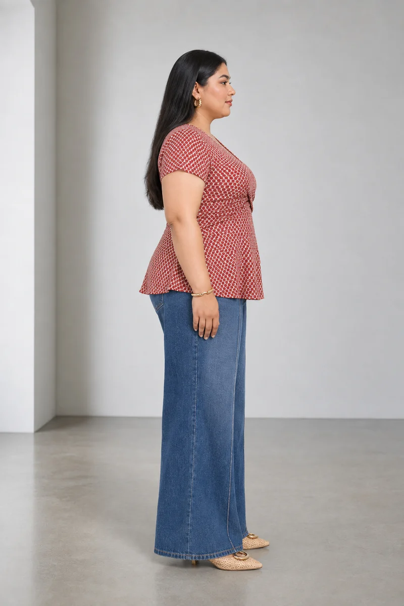 Lumie|Viscose Peplum Wrap Top