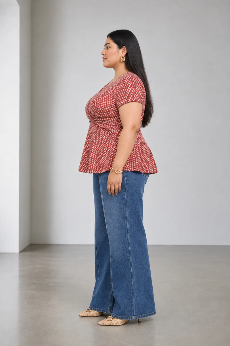 Lumie|Viscose Peplum Wrap Top