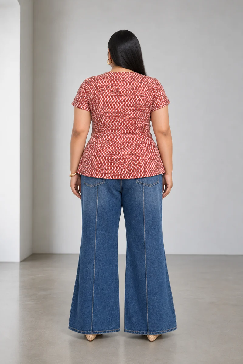 Lumie|Viscose Peplum Wrap Top