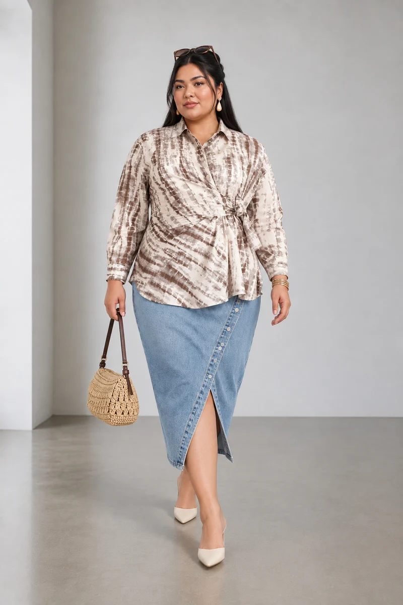 Sabin|Cotton Side Tie Up Shirt