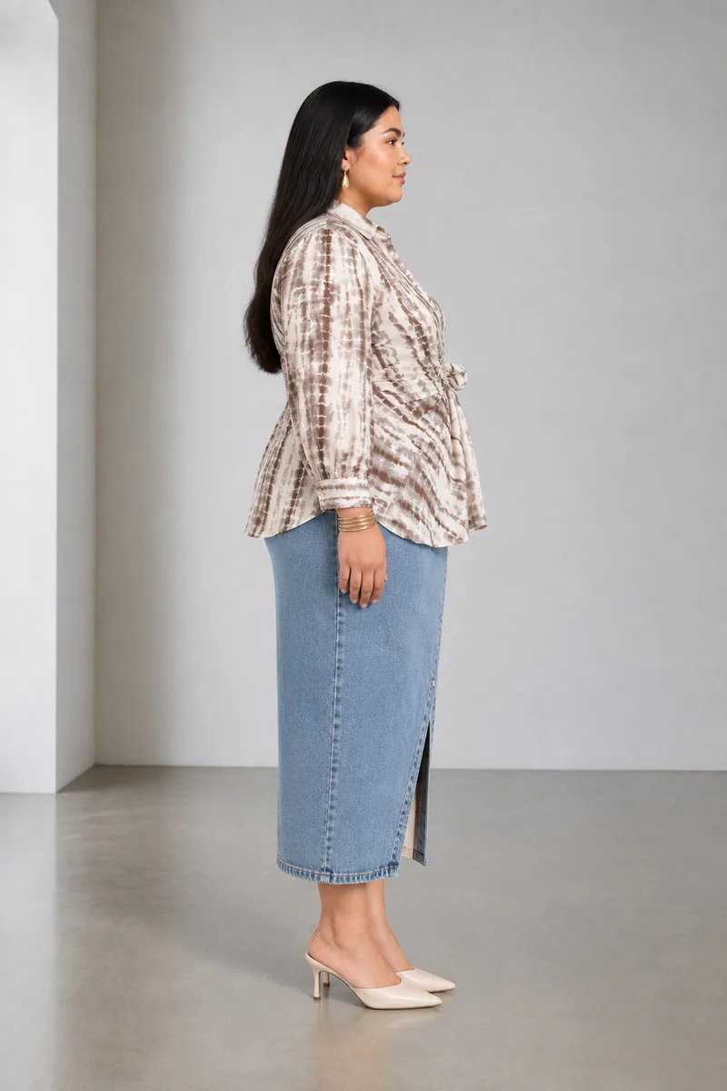 Sabin|Cotton Side Tie Up Shirt