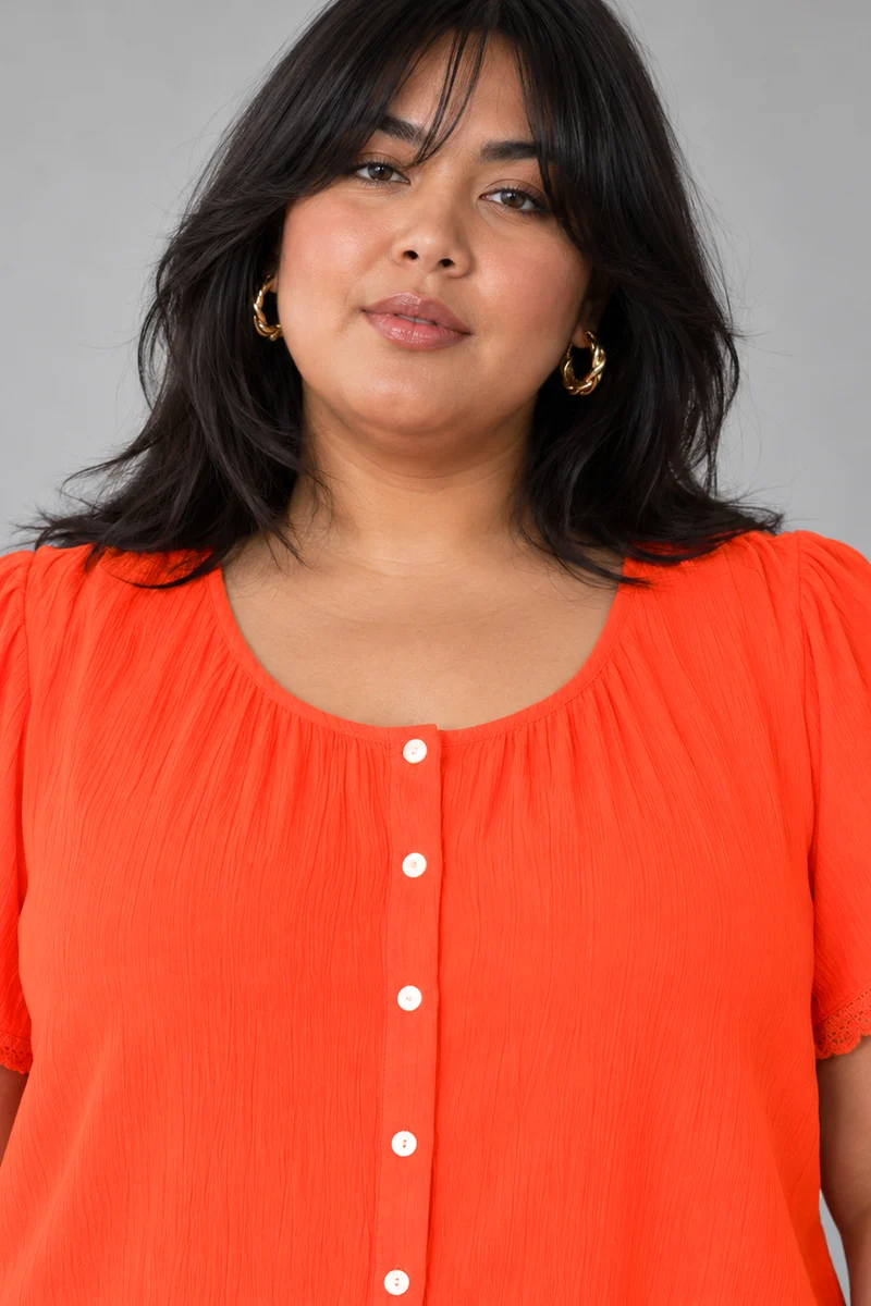 Auren|Viscose Top With Flared Sleeve