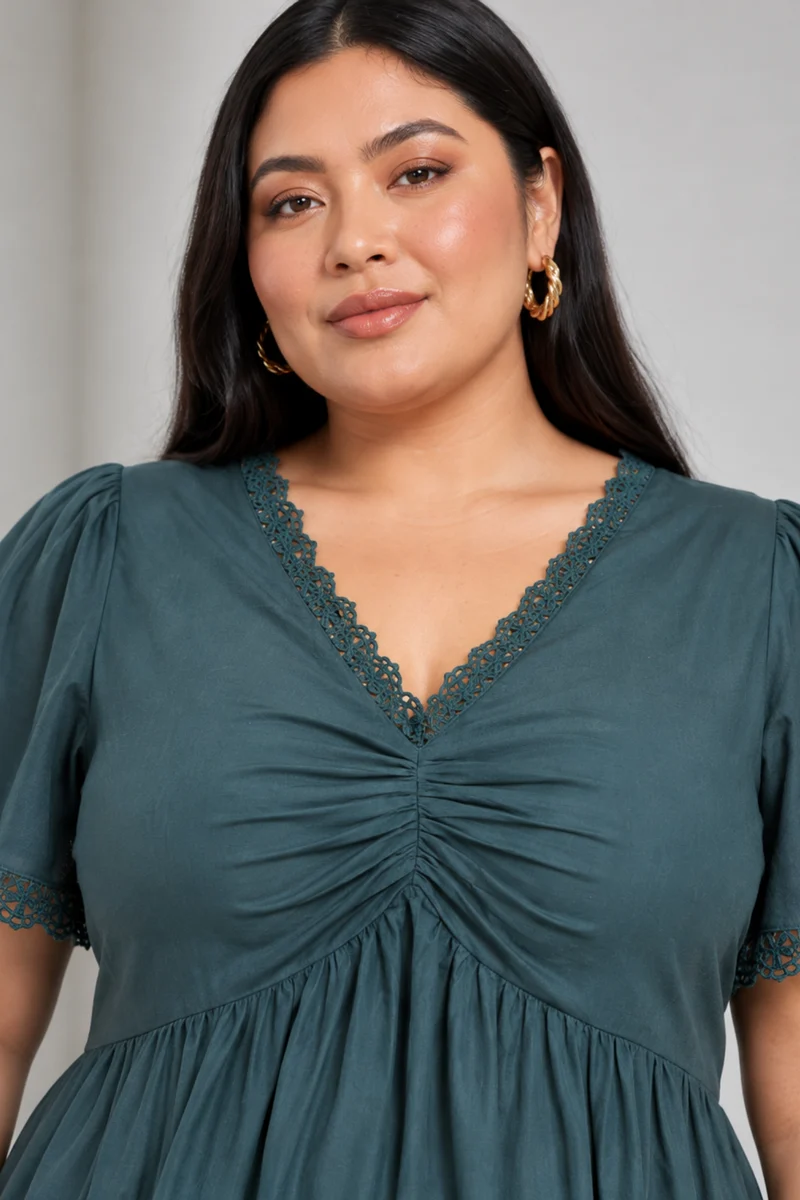 Tirra|Cotton Fit Flare Midi Dress