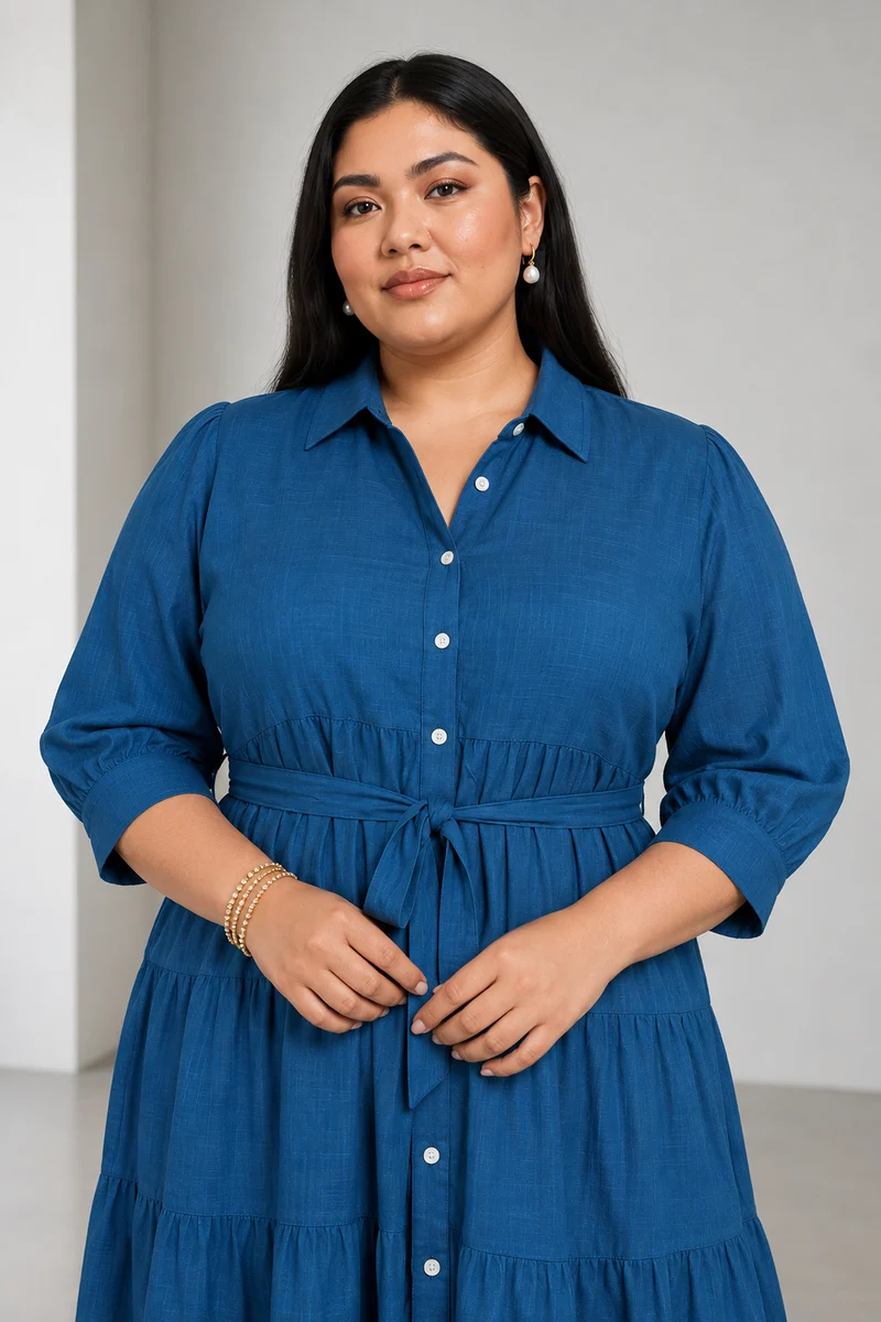 Lenora|Viscose Tiered Midi Dress