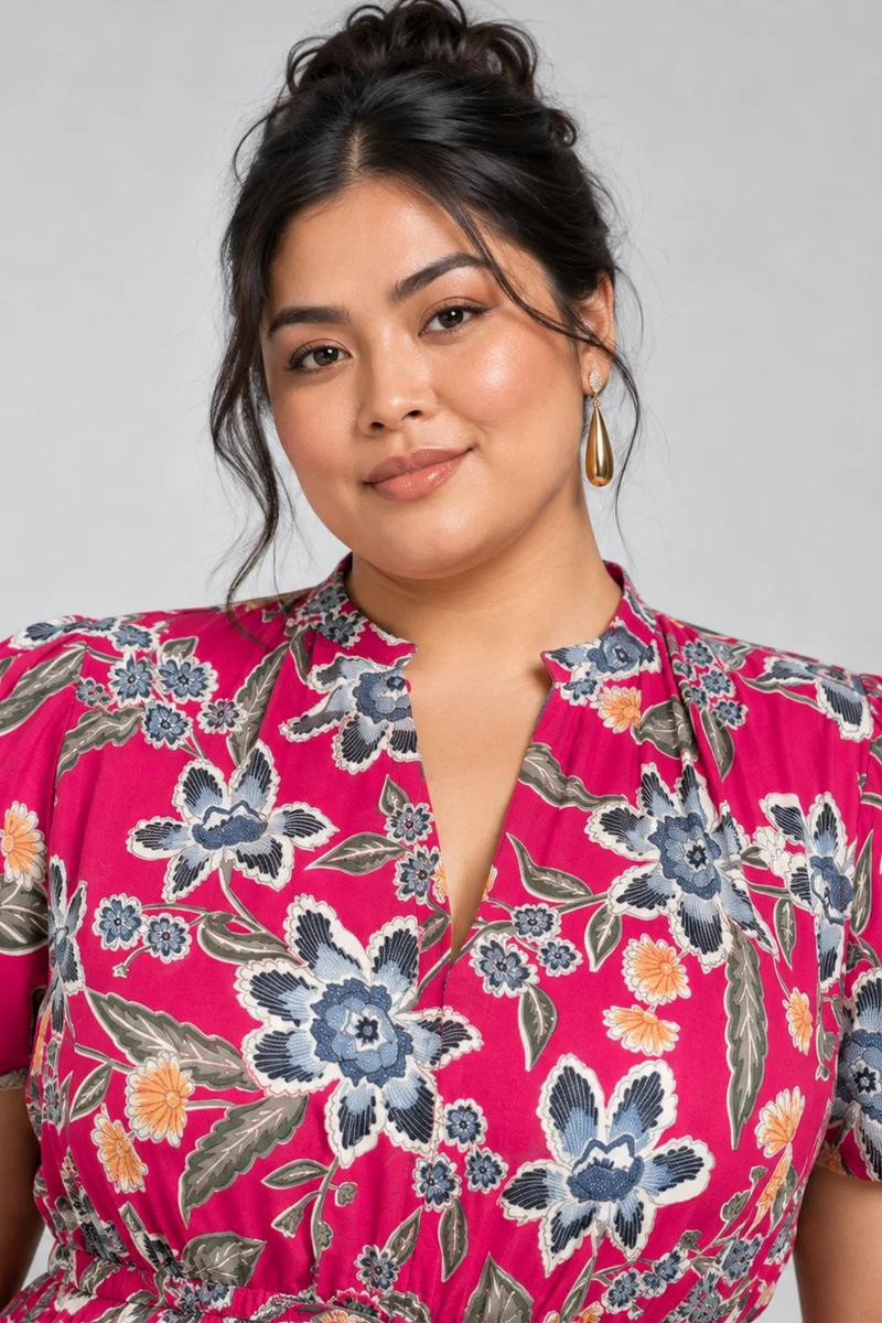 Anvya|Viscose Midi Fit And Flare Dress