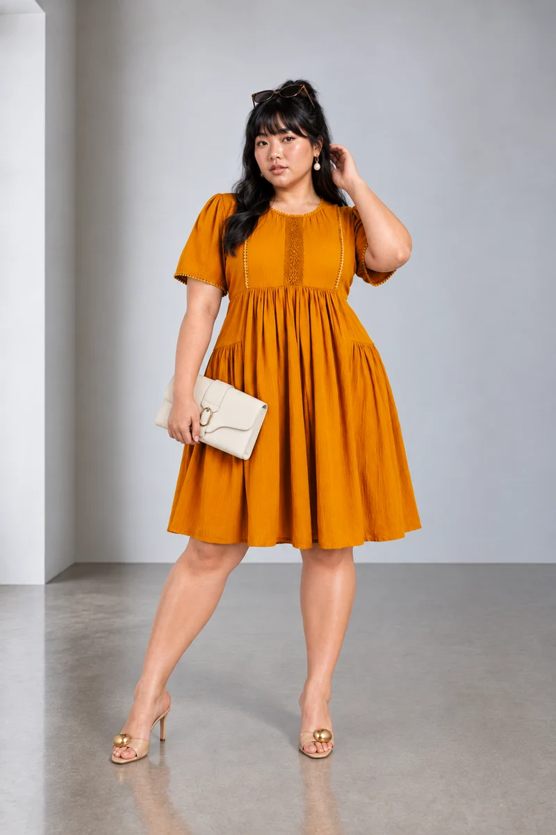 Evadne|Viscose Mini Dress With Side Cutouts