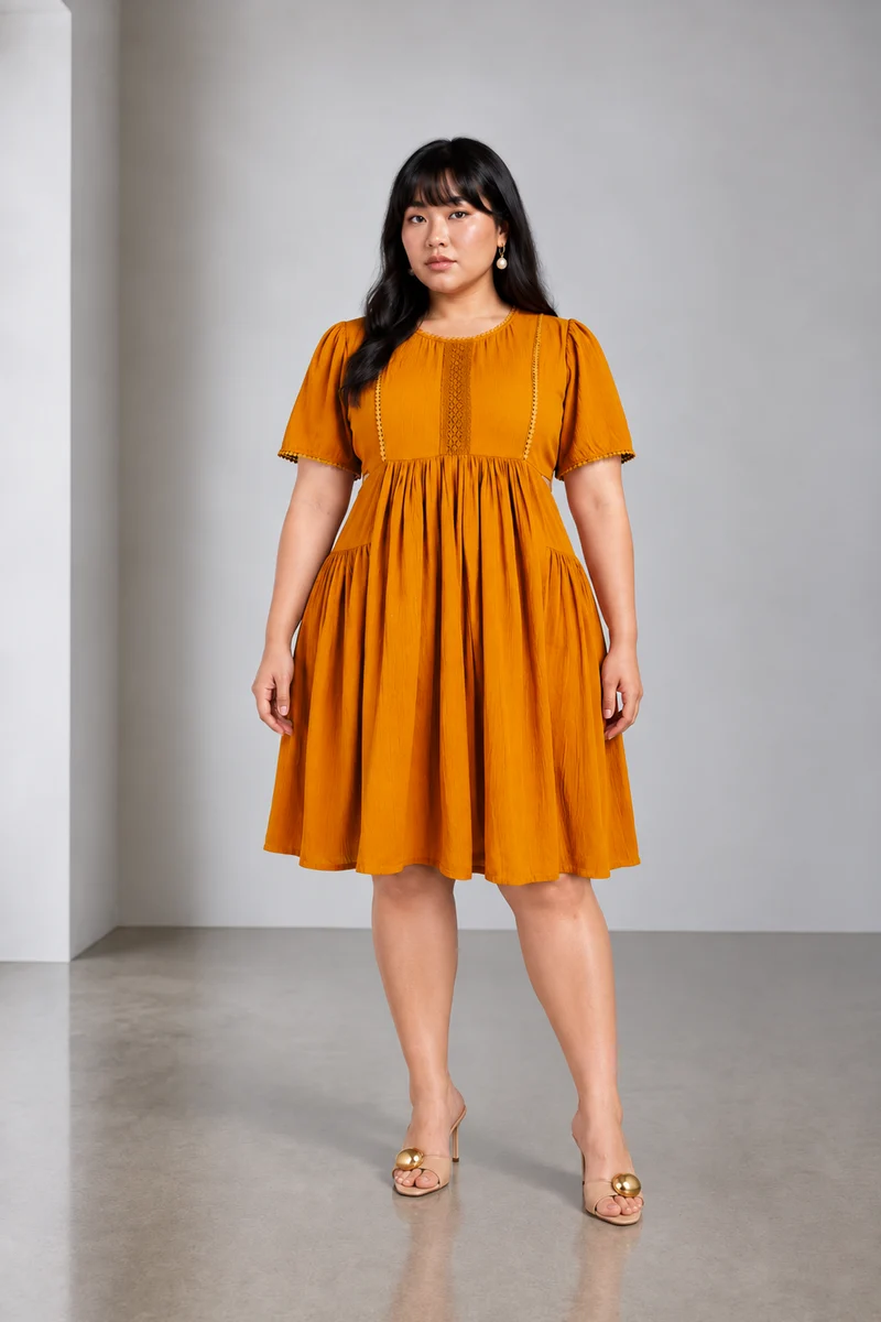 Evadne|Viscose Mini Dress With Side Cutouts