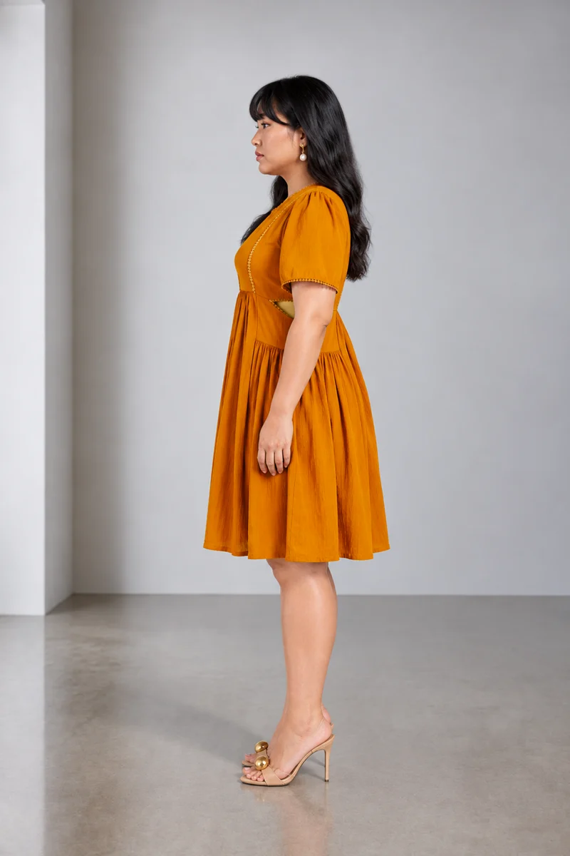 Evadne|Viscose Mini Dress With Side Cutouts