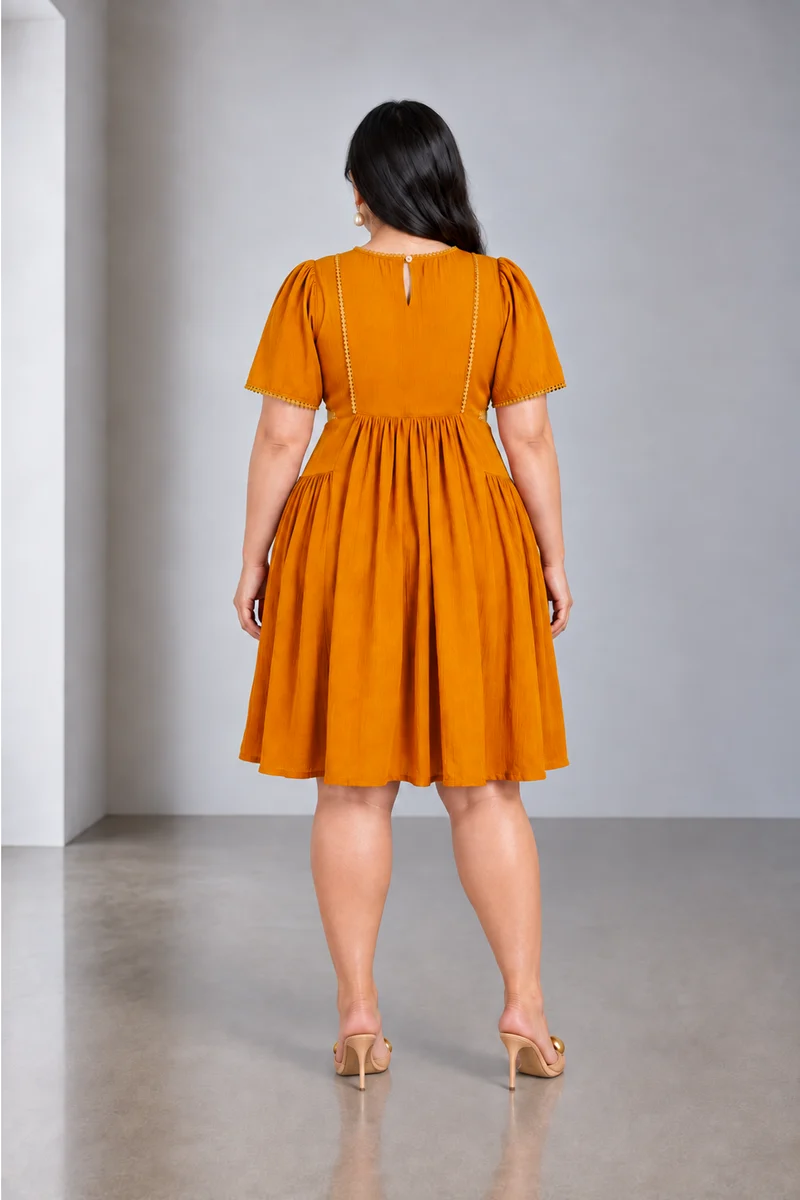Evadne|Viscose Mini Dress With Side Cutouts