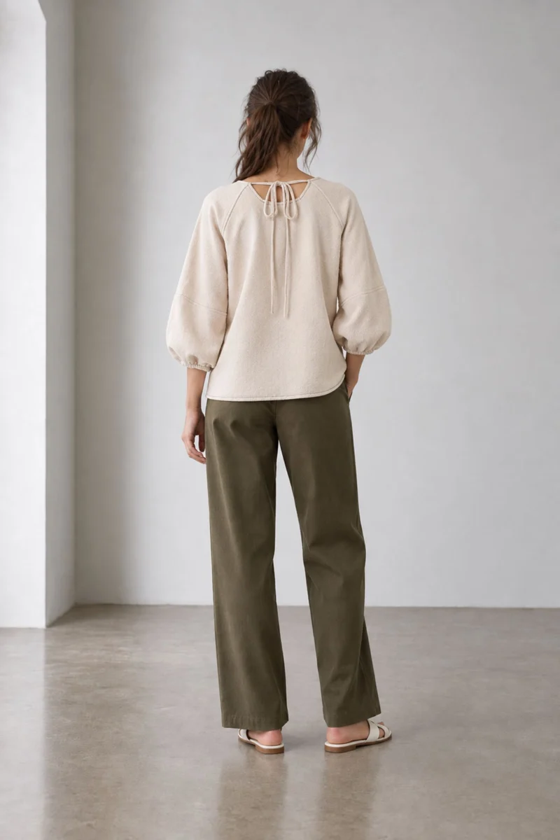 Talea|Cotton Back Neck Tieup Top