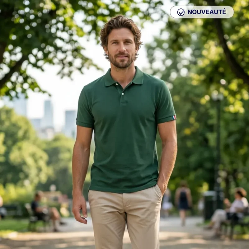 Polo vert homme | Coton bio