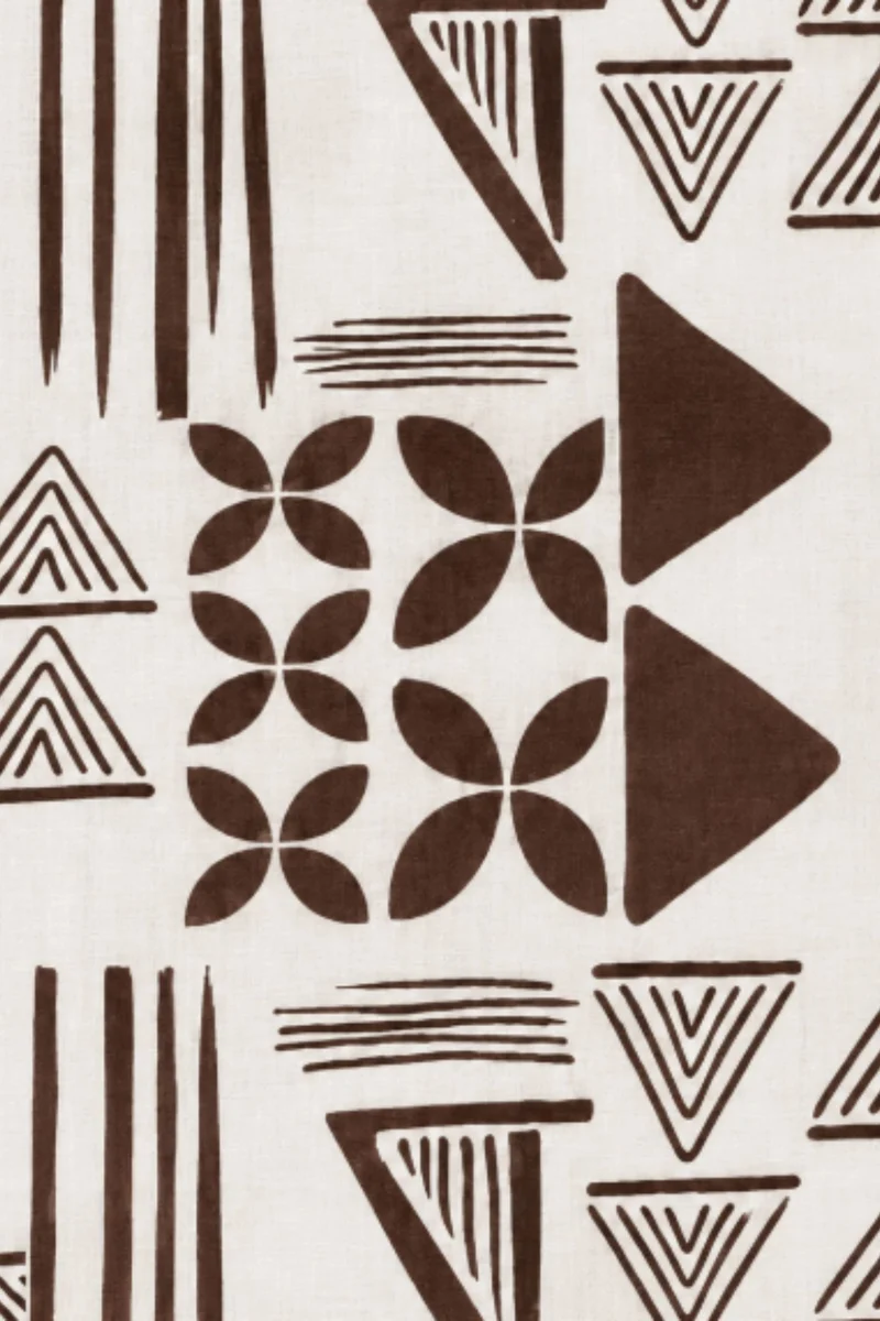 Kaelin|Black White Tribal Print A Line Mini Dress