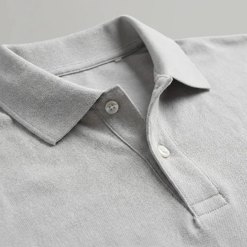 Polo gris clair homme | Coton bio