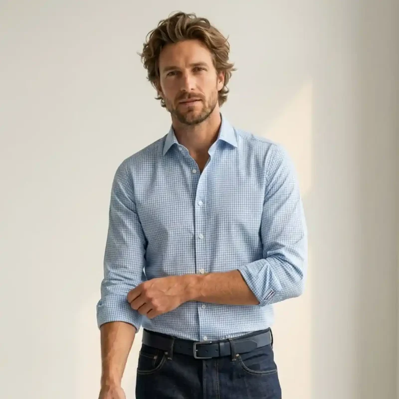 CHEMISE CARREAUX BLEU HOMME | CIEL