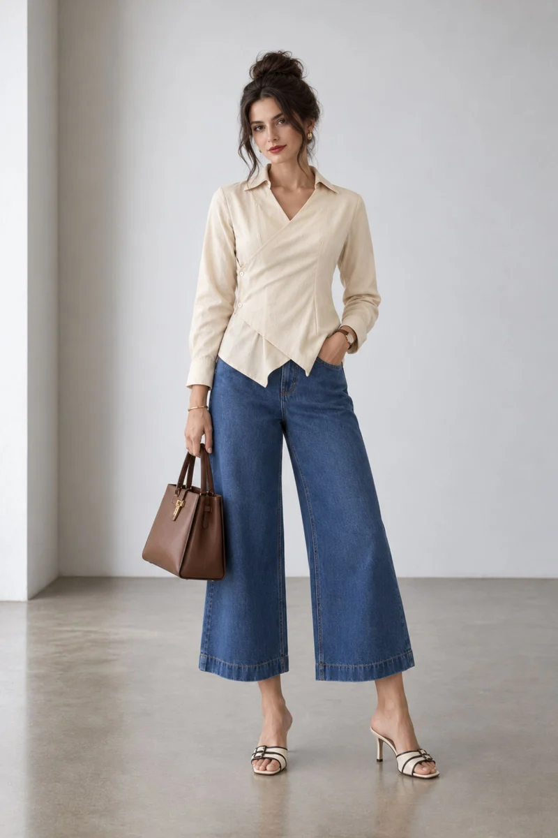Esmere|Cotton Wrap Detail Shirt