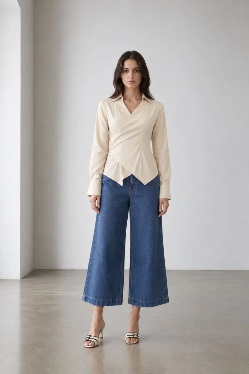 Esmere|Cotton Wrap Detail Shirt