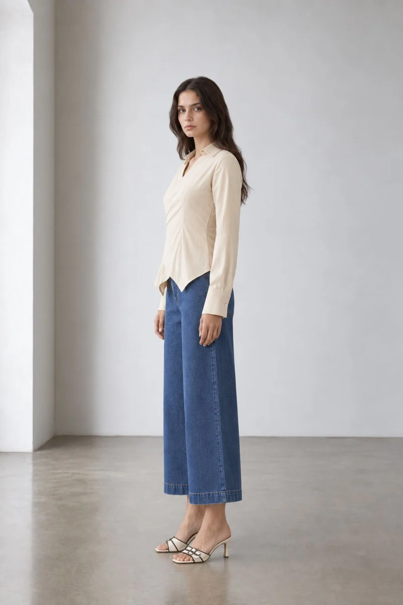 Esmere|Cotton Wrap Detail Shirt