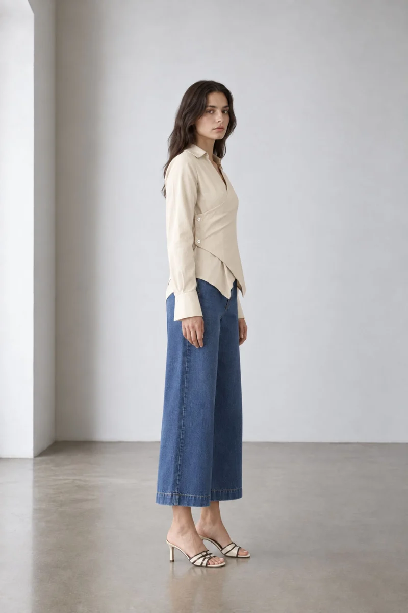 Esmere|Cotton Wrap Detail Shirt