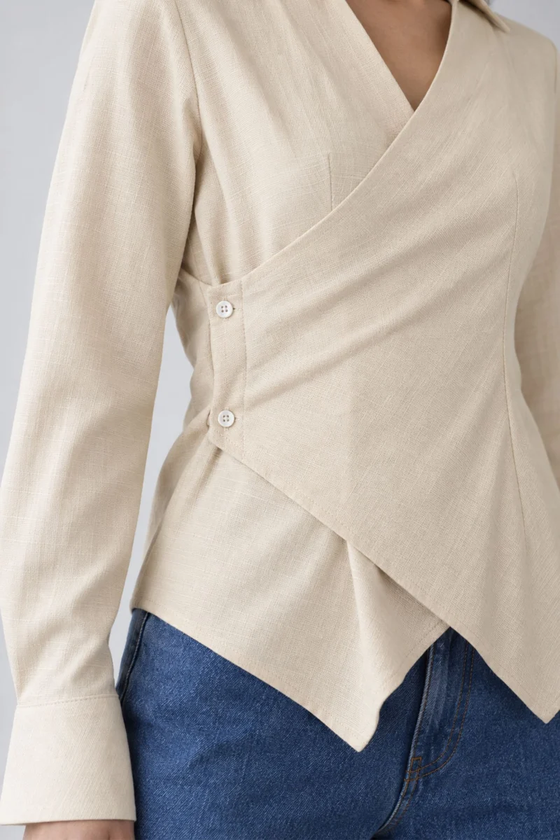 Esmere|Cotton Wrap Detail Shirt