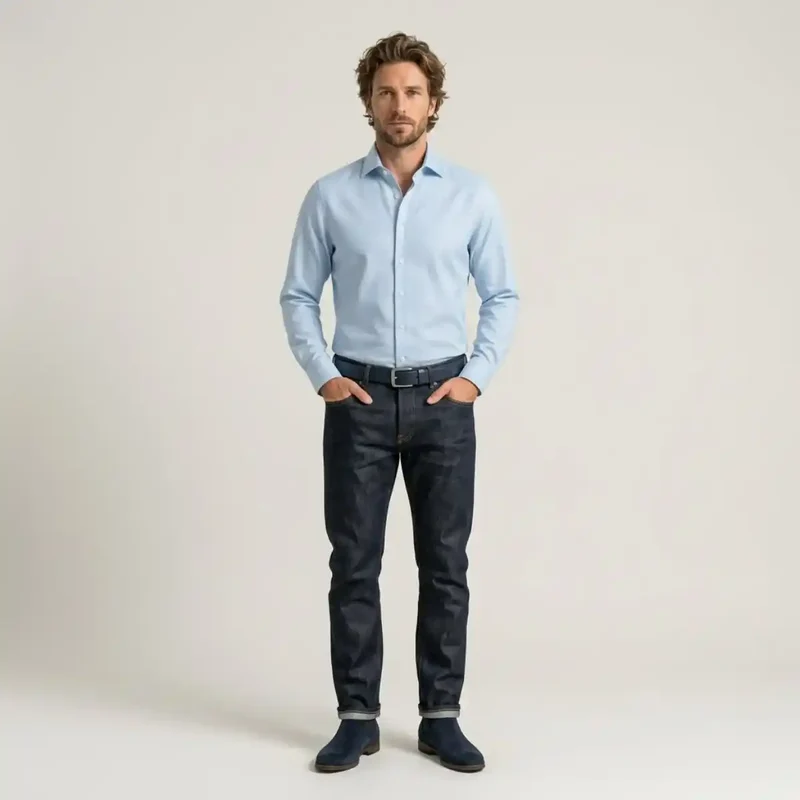 CHEMISE TWILL HOMME | BLEU