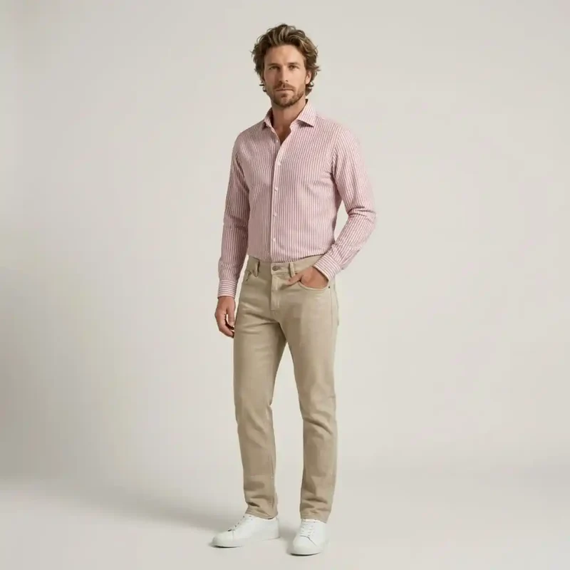 CHEMISE RAYEE HOMME | ROSE
