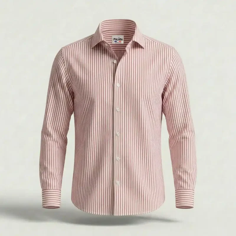 CHEMISE RAYEE HOMME | ROSE