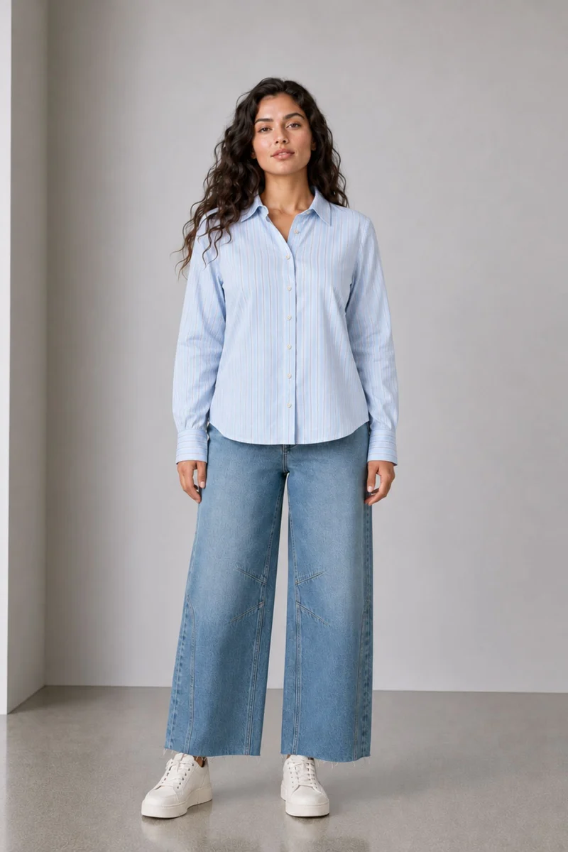 Skara|Viscose Slub Gathered Back Shirt