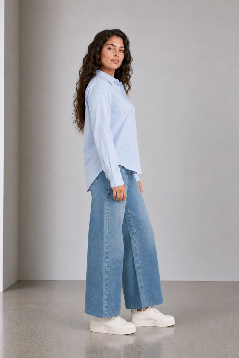 Skara|Viscose Slub Gathered Back Shirt