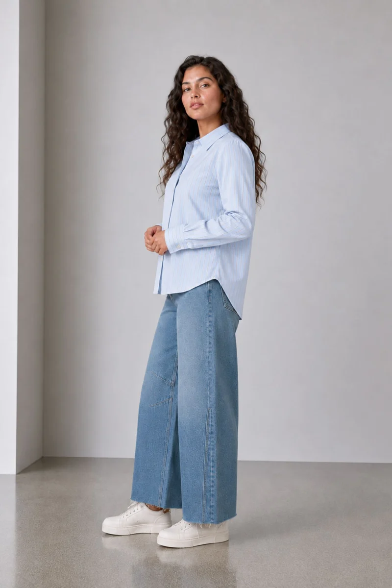 Skara|Viscose Slub Gathered Back Shirt