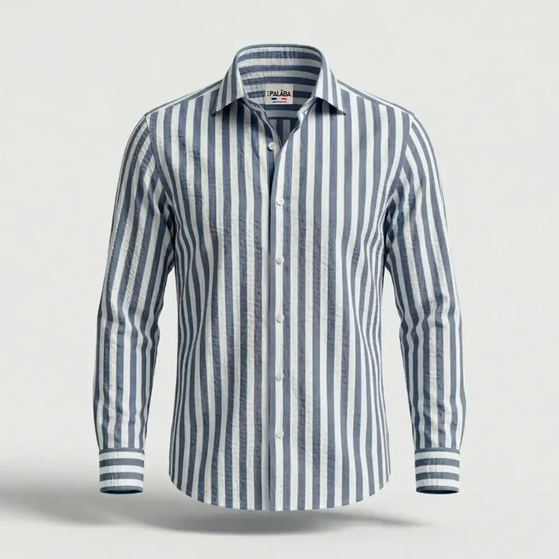CHEMISE RAYEE HOMME | MARINE