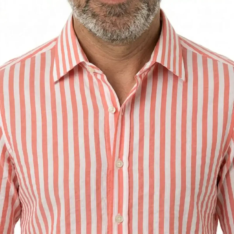 CHEMISE RAYEE HOMME | FUSCHIA